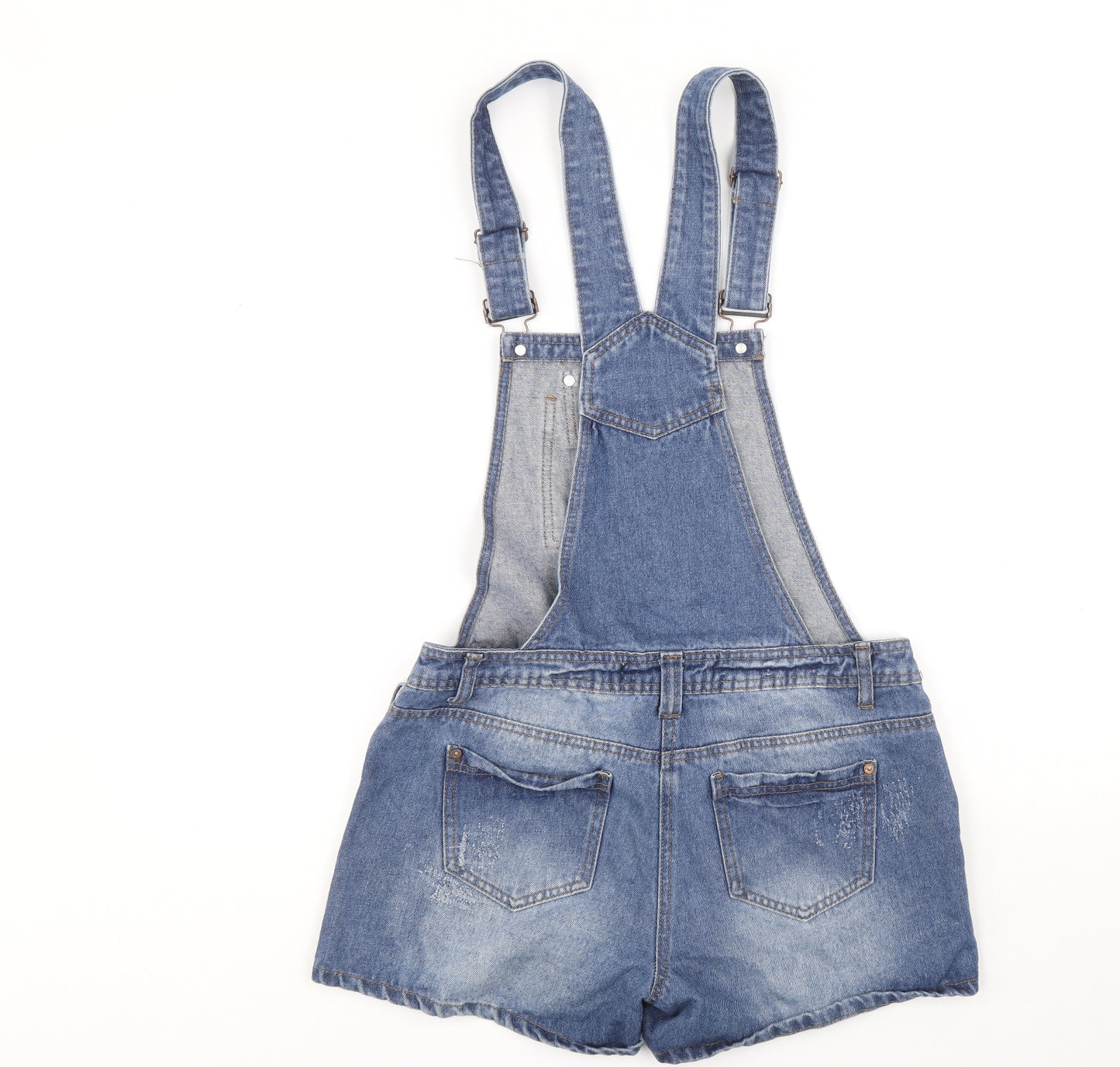 Interncionle Womens Blue Cotton Dungaree One-Piece Size 10 Buckle