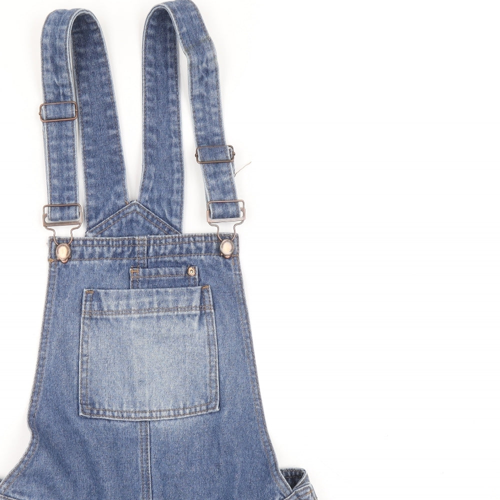 Interncionle Womens Blue Cotton Dungaree One-Piece Size 10 Buckle