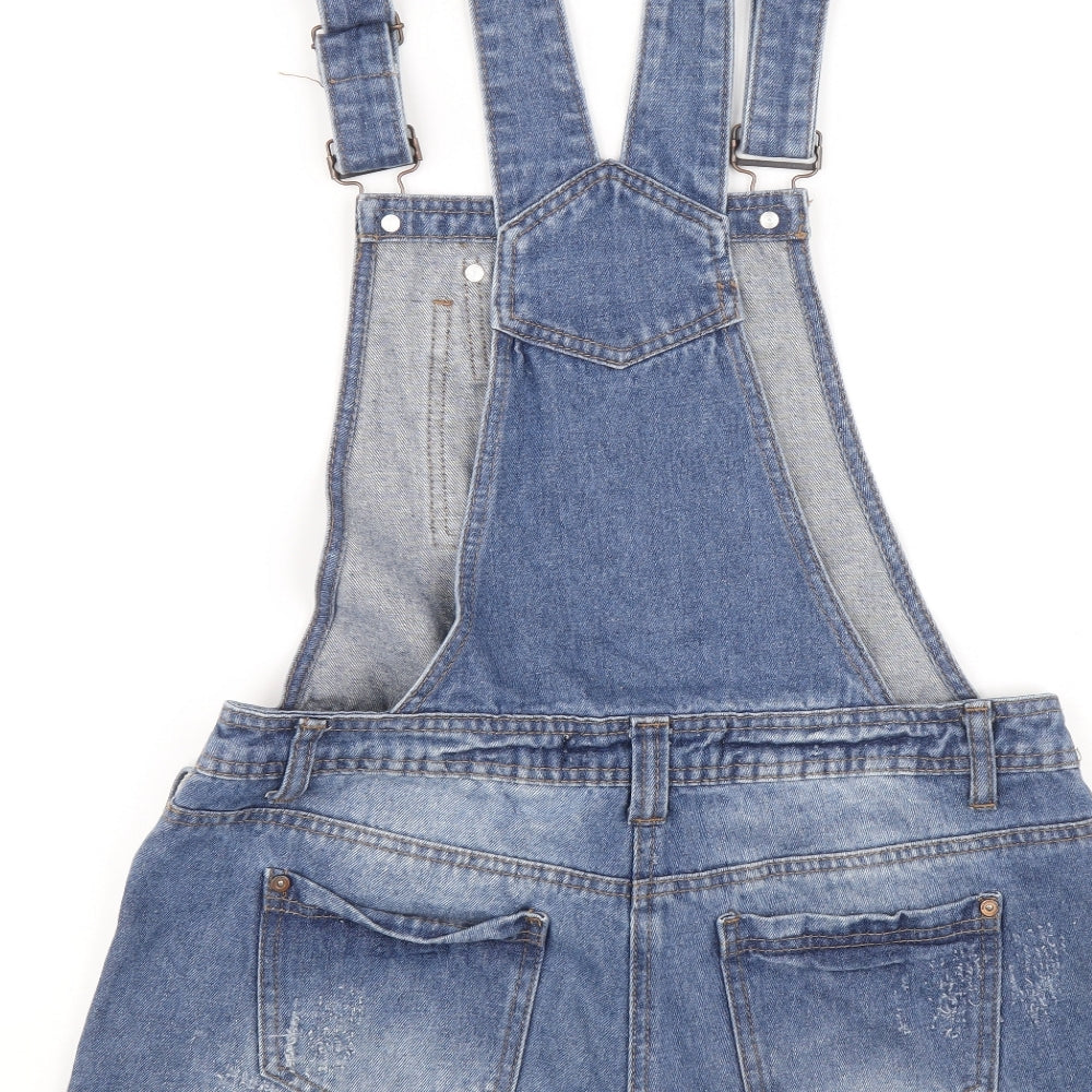 Interncionle Womens Blue Cotton Dungaree One-Piece Size 10 Buckle