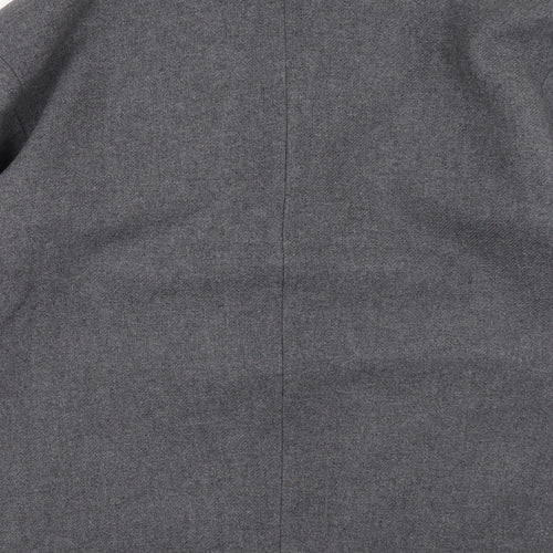 H&M Mens Grey Overcoat Coat Size L Button