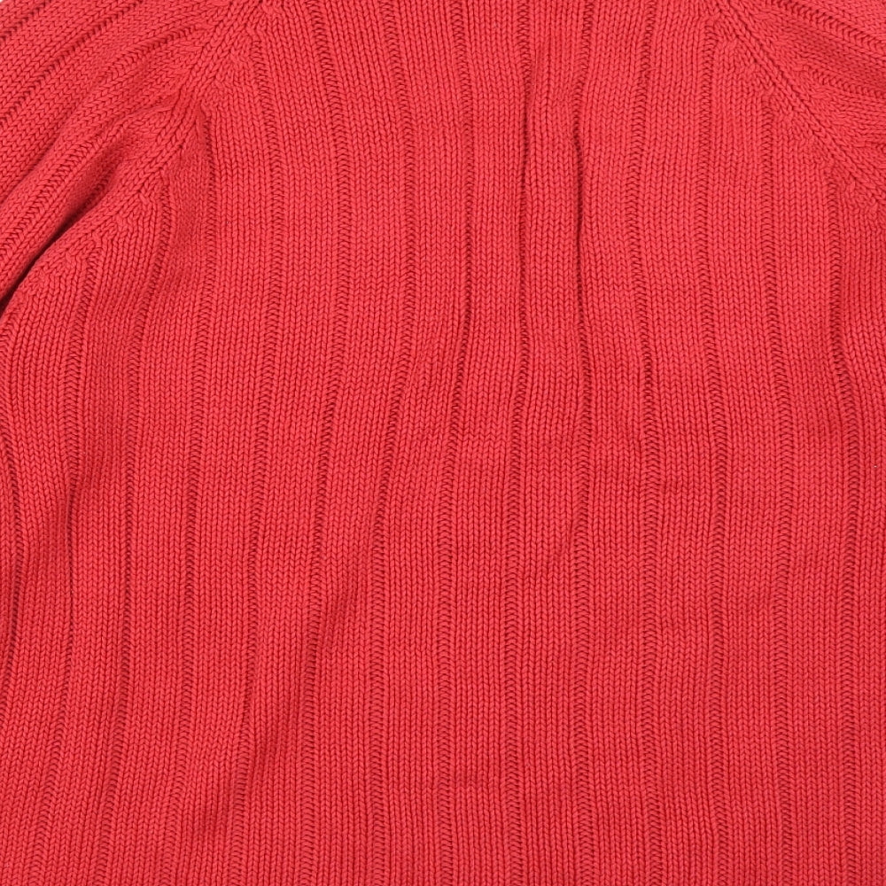 Paoluc Mens Red Round Neck Acrylic Pullover Jumper Size L