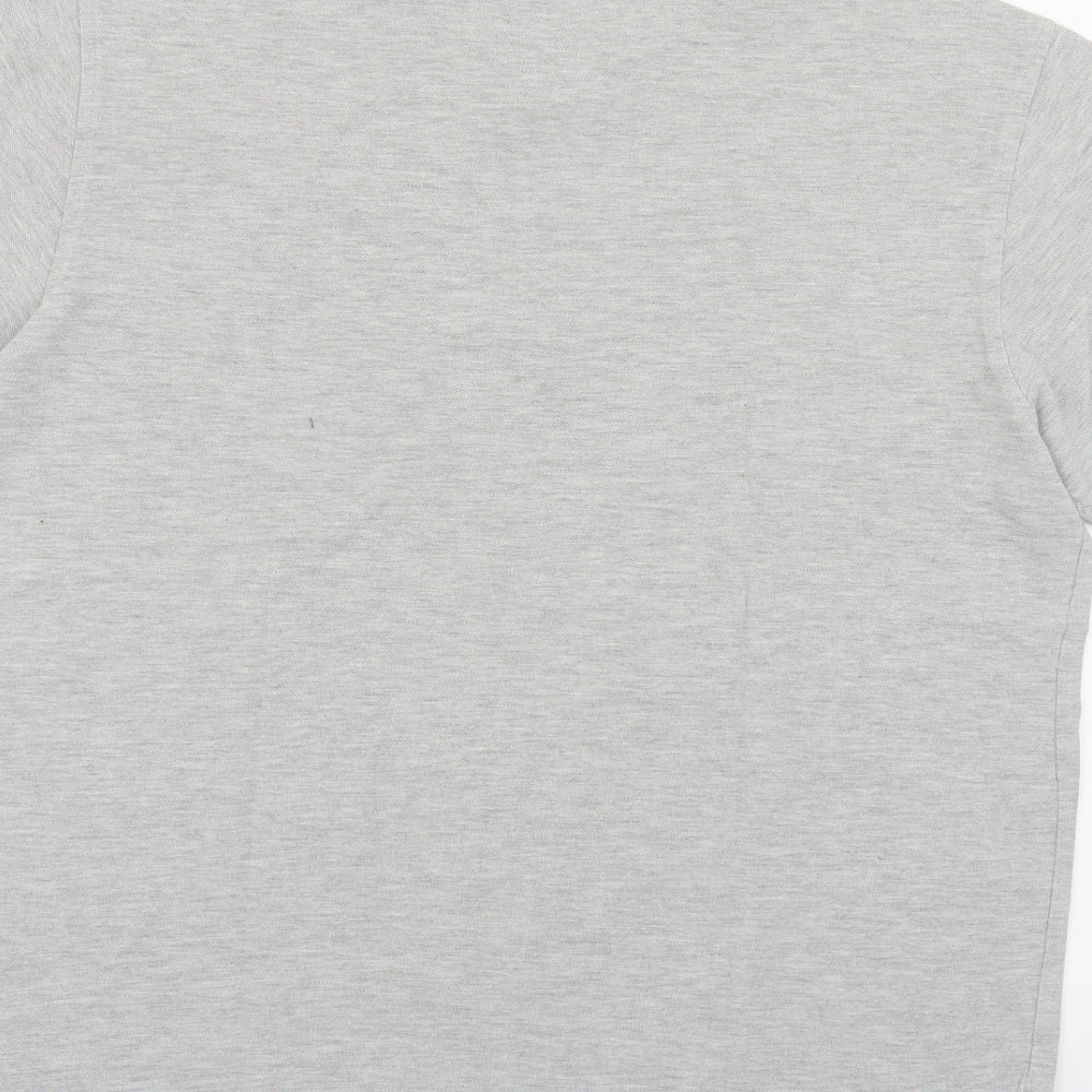 Matalan Mens Grey Cotton Polo Size L Collared Button