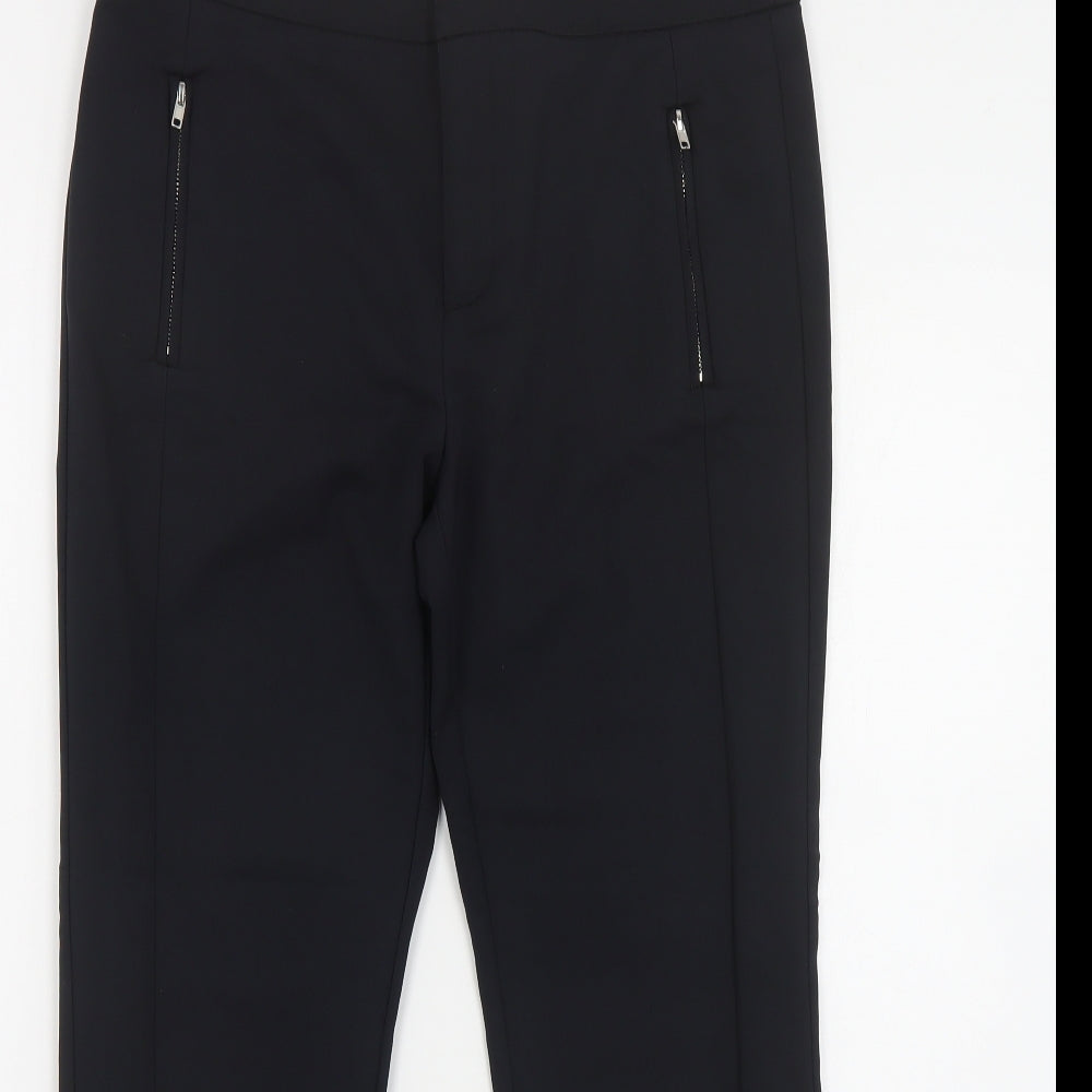 Saint Tropez Womens Black Cotton Trousers Size M L27 in Regular Hook & Eye