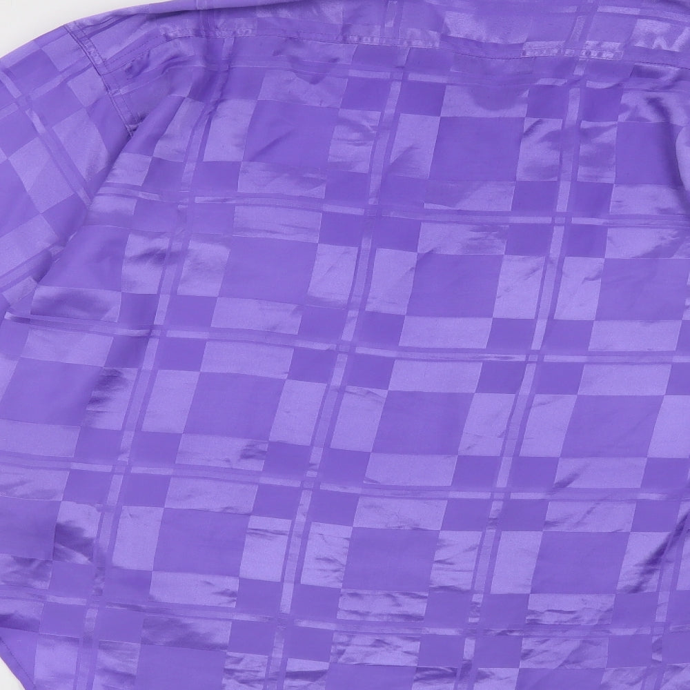 Strategy Womens Purple Geometric Polyester Basic Button-Up Size 14 Collared