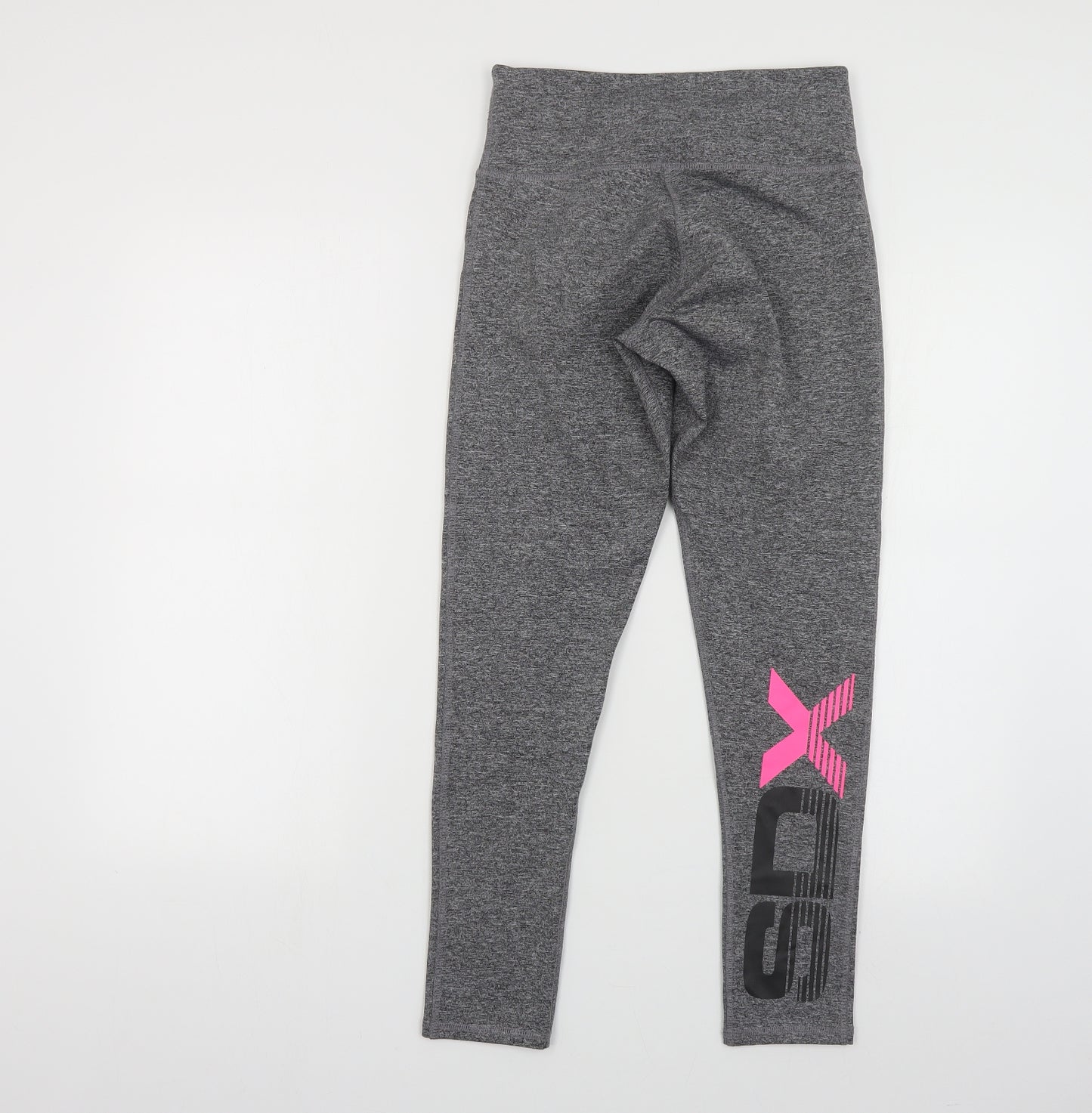 Superdry Womens Grey Polyester Compression Leggings Size S L27 in Regular Pullover