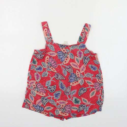 Monsoon Womens Red Paisley Viscose Basic Tank Size 8 Square Neck