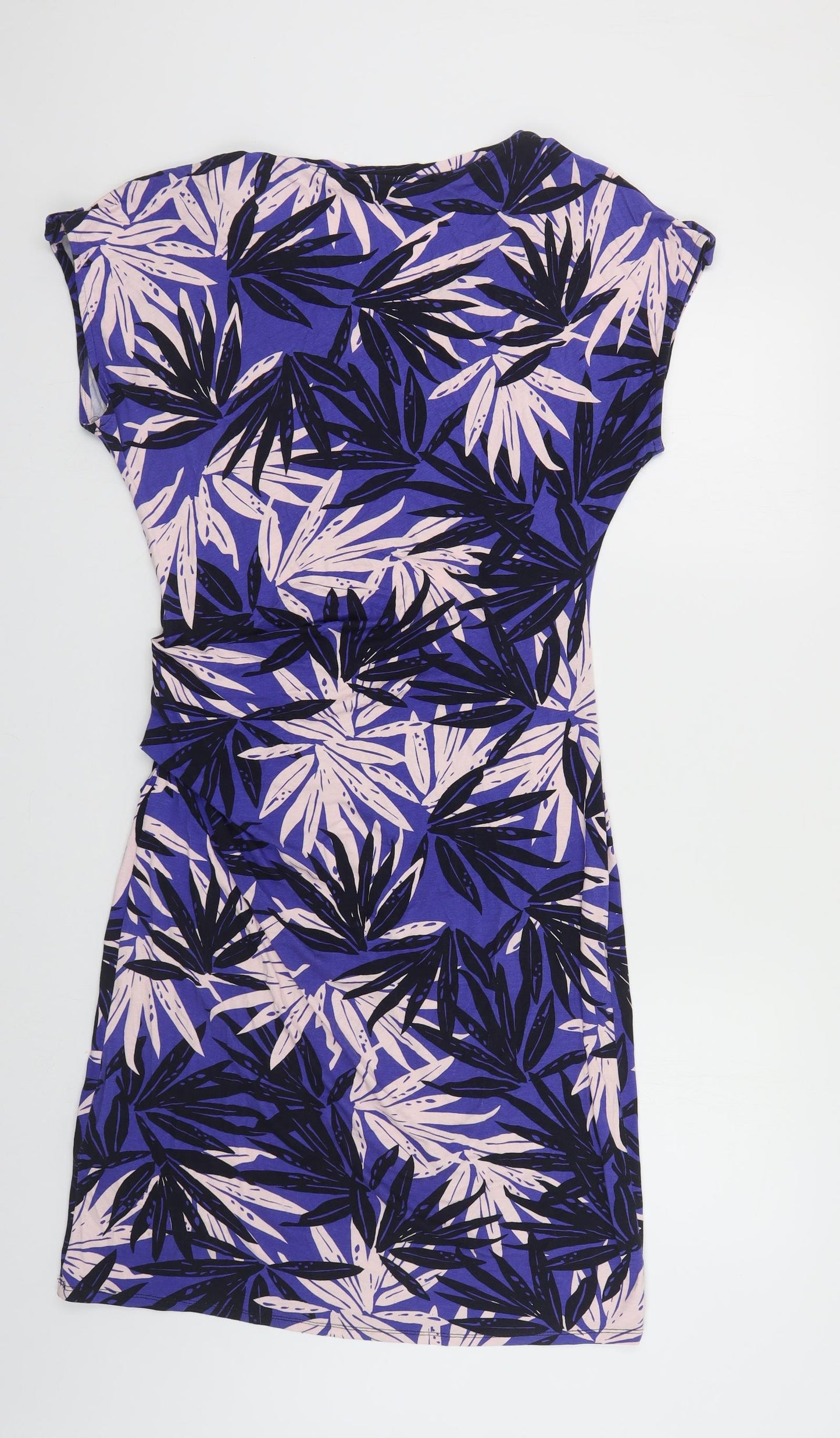 Principles Womens Purple Floral Viscose Pencil Dress Size 14 Boat Neck Pullover