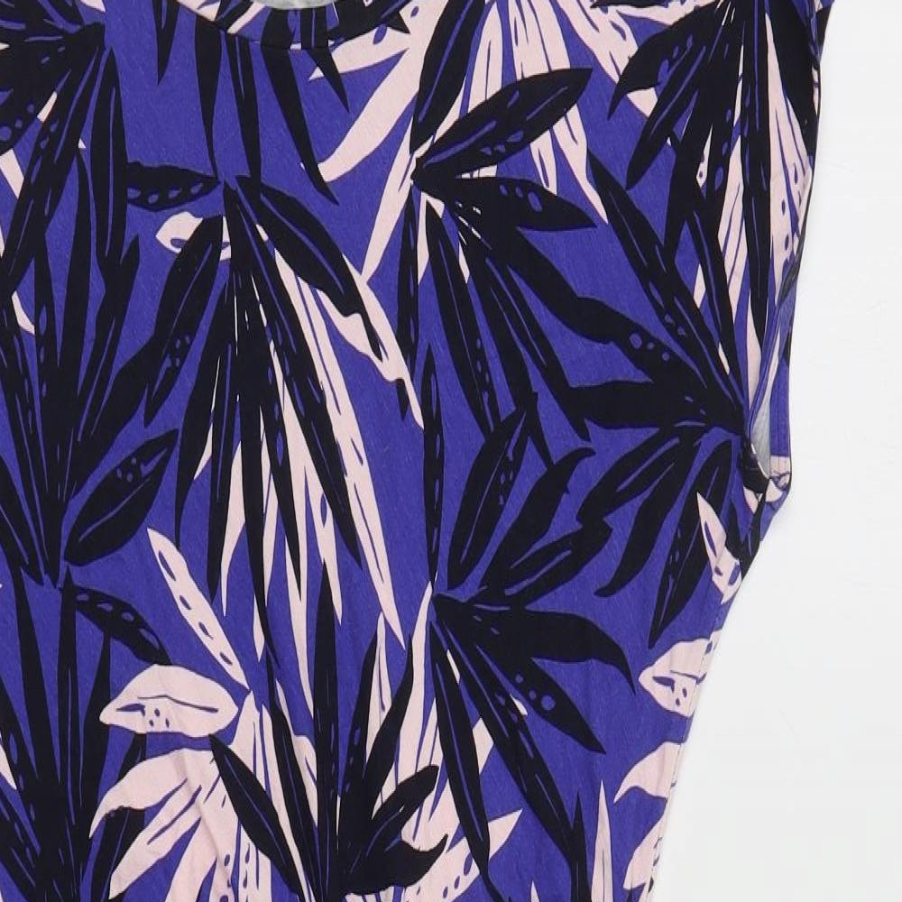 Principles Womens Purple Floral Viscose Pencil Dress Size 14 Boat Neck Pullover