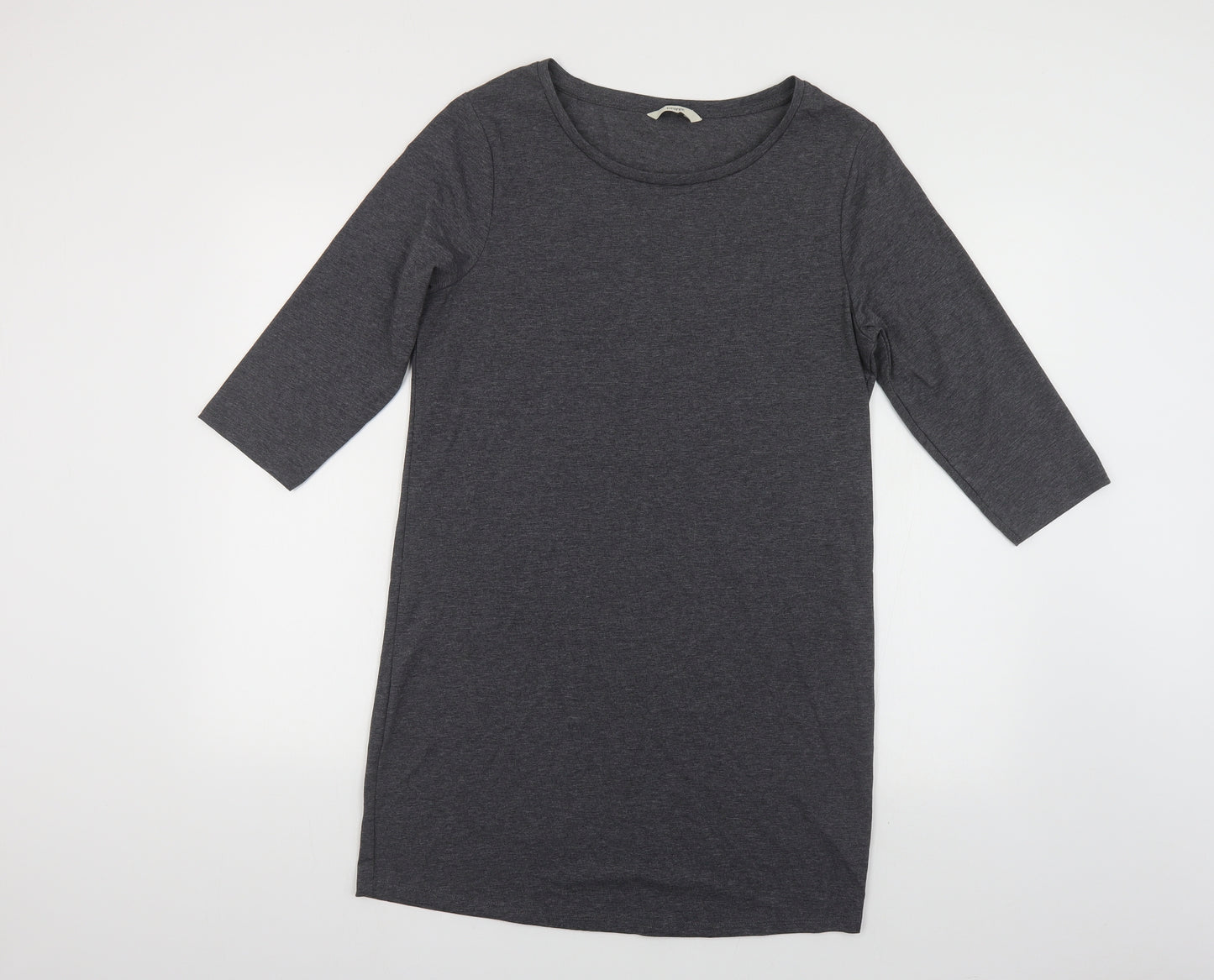 George Womens Grey Polyester T-Shirt Dress Size 14 Round Neck Pullover