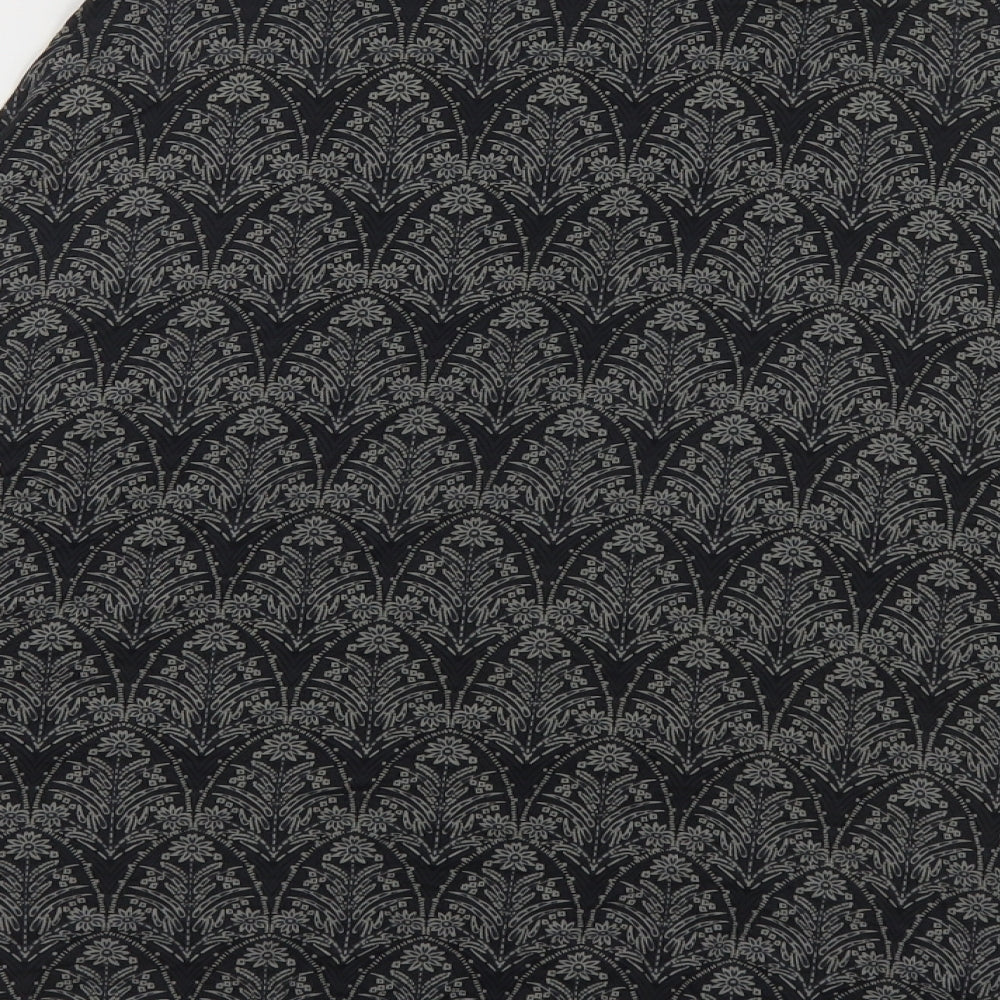 White Stuff Womens Black Geometric Viscose A-Line Skirt Size 8