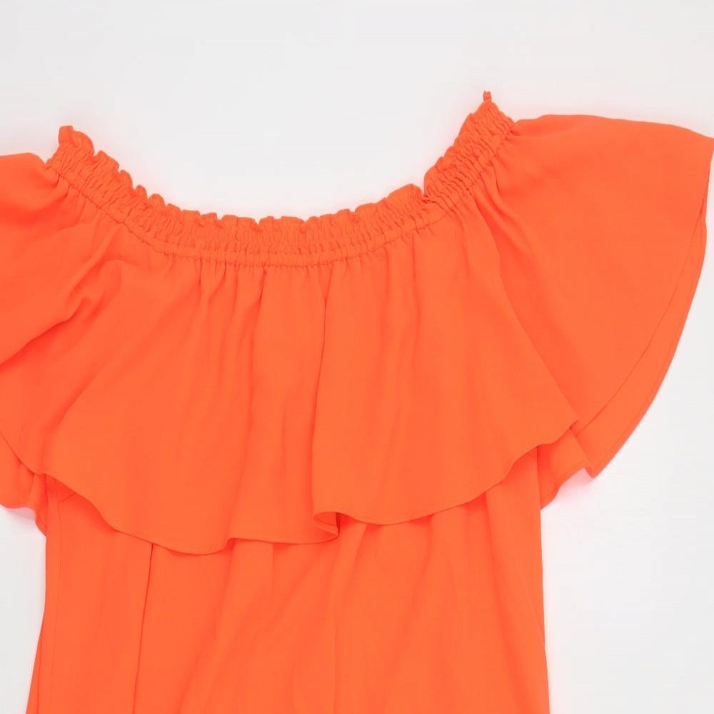 Peacocks Womens Orange Polyester Sheath Size 18 Off the Shoulder Pullover