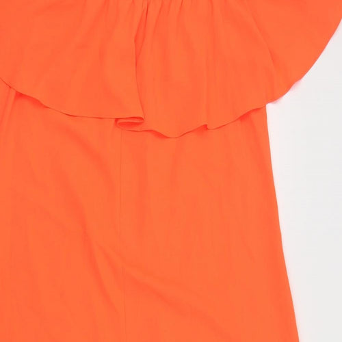 Peacocks Womens Orange Polyester Sheath Size 18 Off the Shoulder Pullover