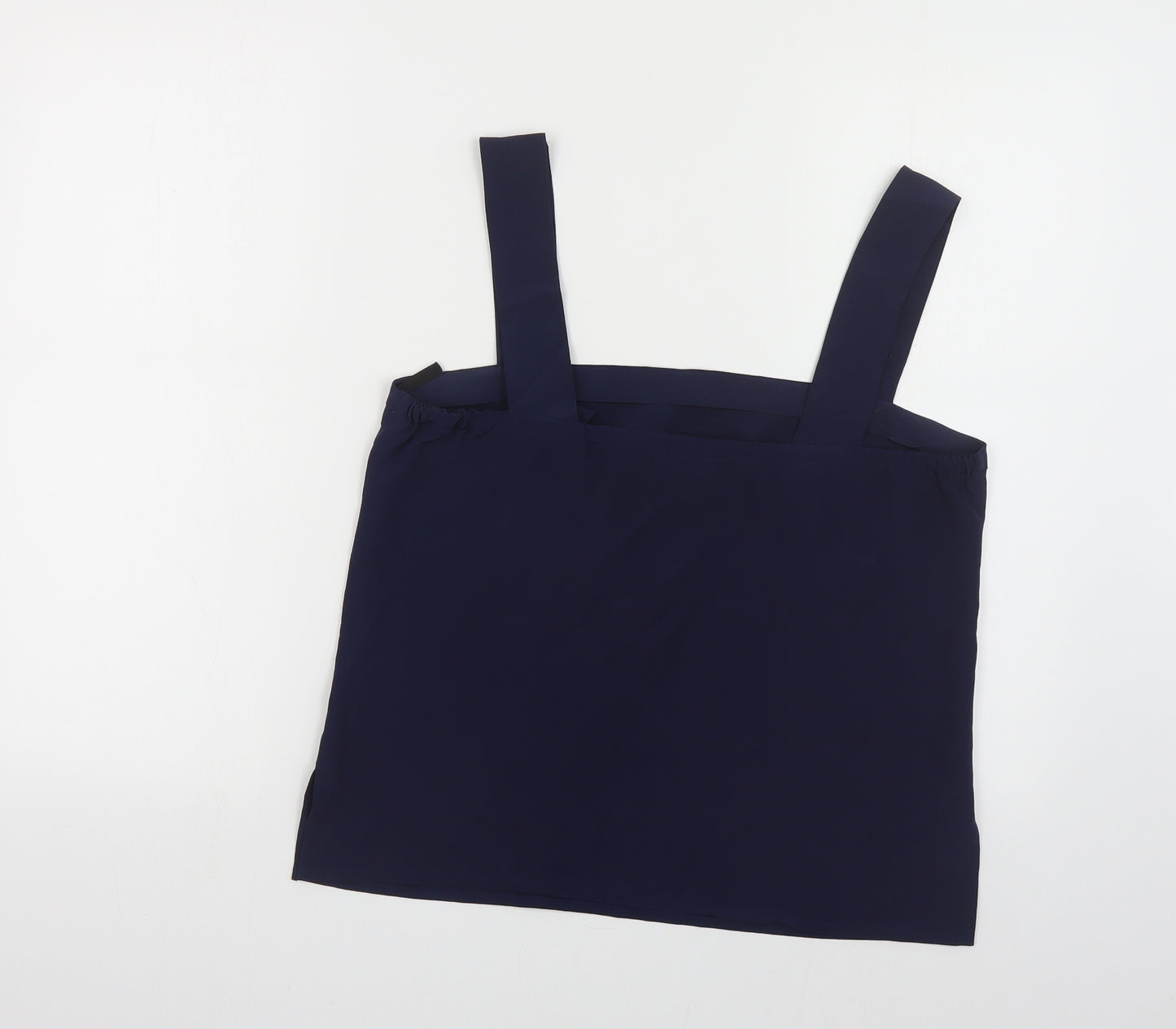 Jean Claire Womens Blue Polyester Basic Tank Size 12 Square Neck