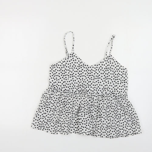 SheIn Womens White Floral Polyester Camisole Tank Size S V-Neck