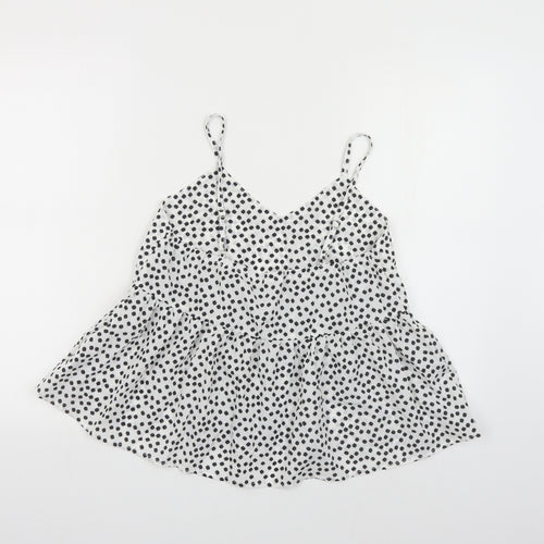 SheIn Womens White Floral Polyester Camisole Tank Size S V-Neck
