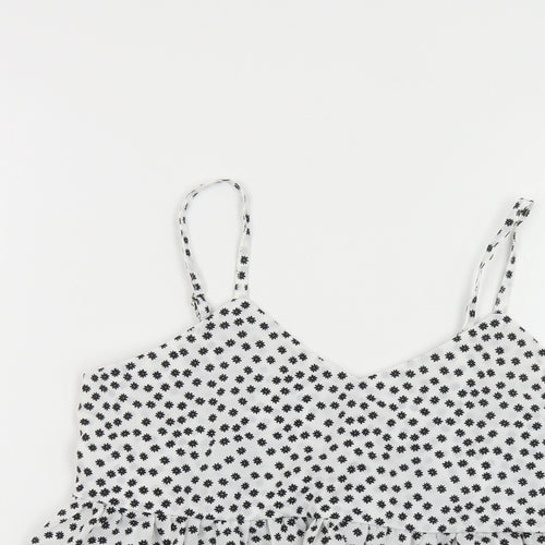 SheIn Womens White Floral Polyester Camisole Tank Size S V-Neck