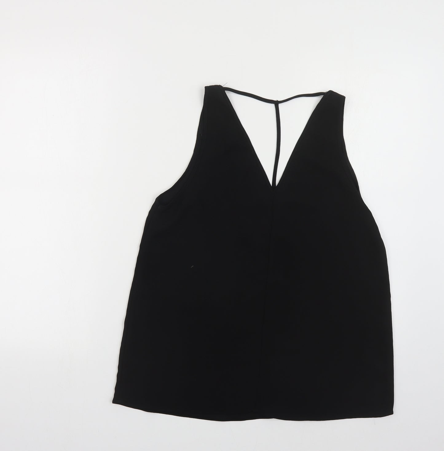 River Island Womens Black Polyester Basic Tank Size 10 V-Neck