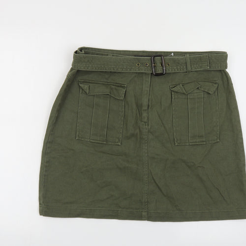 George Womens Green Cotton Cargo Skirt Size 16 Buckle - Belted