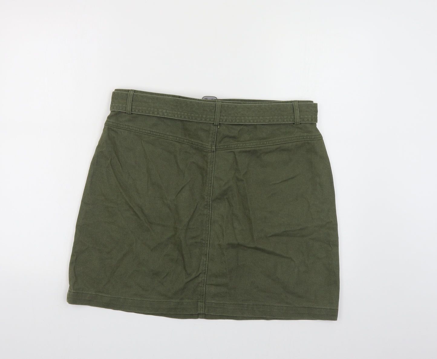 George Womens Green Cotton Cargo Skirt Size 16 Buckle - Belted