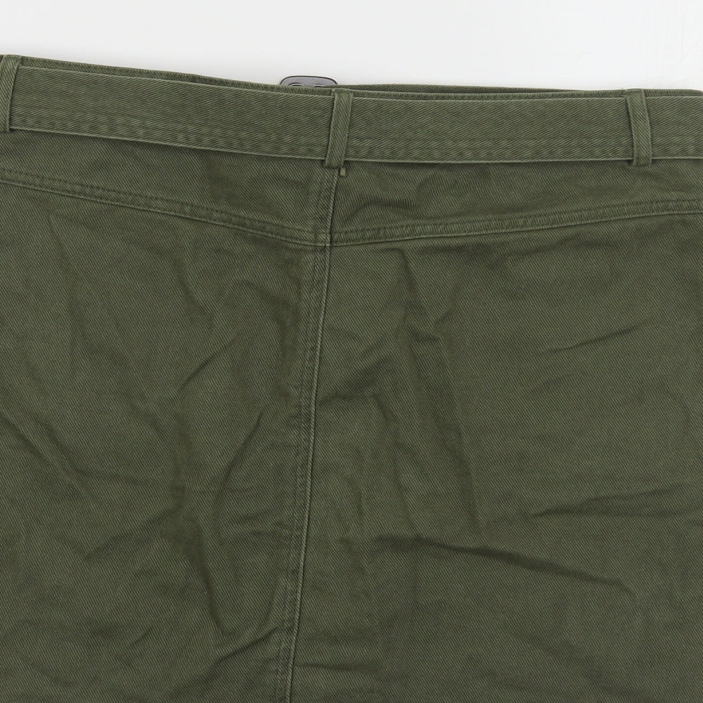 George Womens Green Cotton Cargo Skirt Size 16 Buckle - Belted
