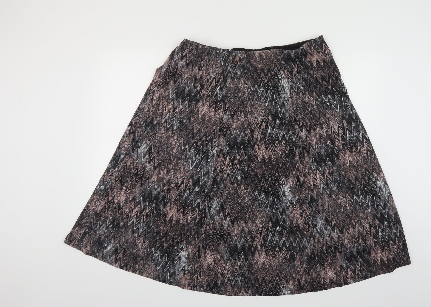 Anna Rose Womens Grey Geometric Polyester A-Line Skirt Size 20