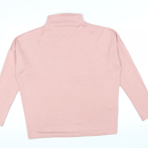 Uniqulo Womens Pink High Neck Polyester Pullover Jumper Size S
