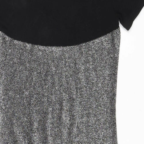 Noisy may Womens Silver Polyester Bodycon Size M High Neck Pullover