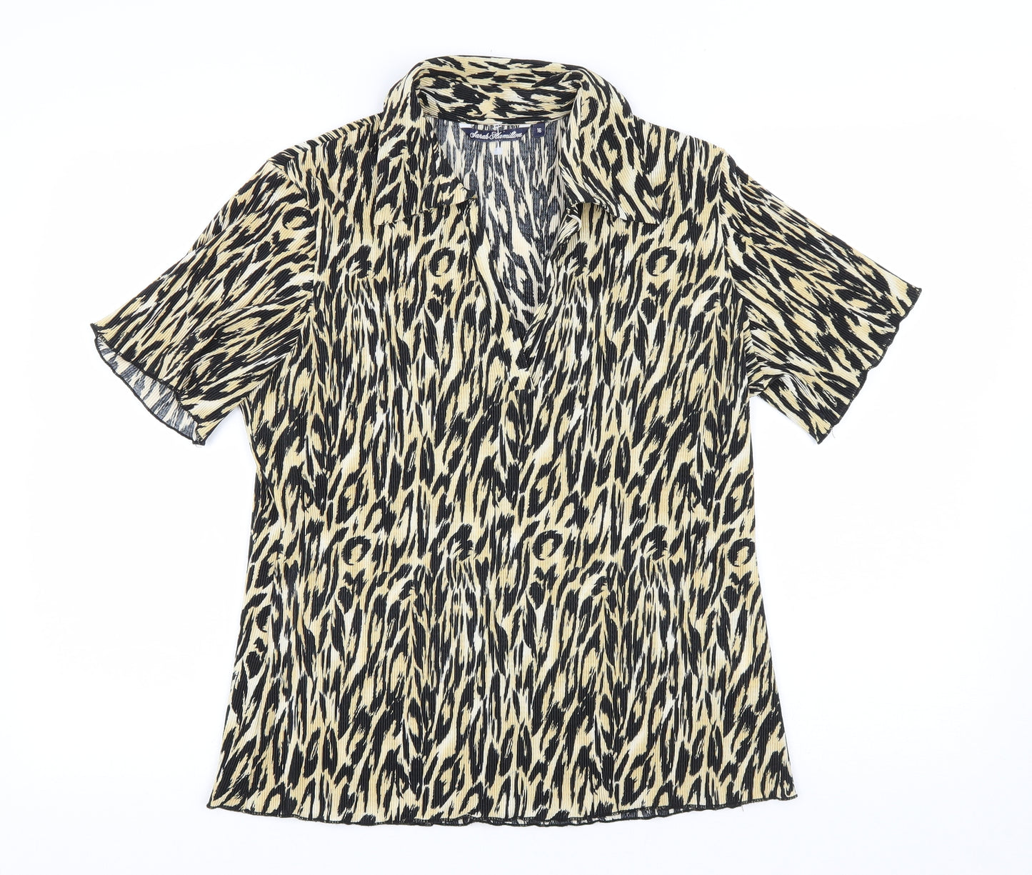 Sarah Hamilton Womens Multicoloured Animal Print Polyester Basic Blouse Size 16 Collared - Leopard Print