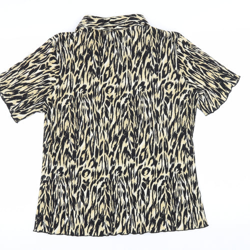 Sarah Hamilton Womens Multicoloured Animal Print Polyester Basic Blouse Size 16 Collared - Leopard Print