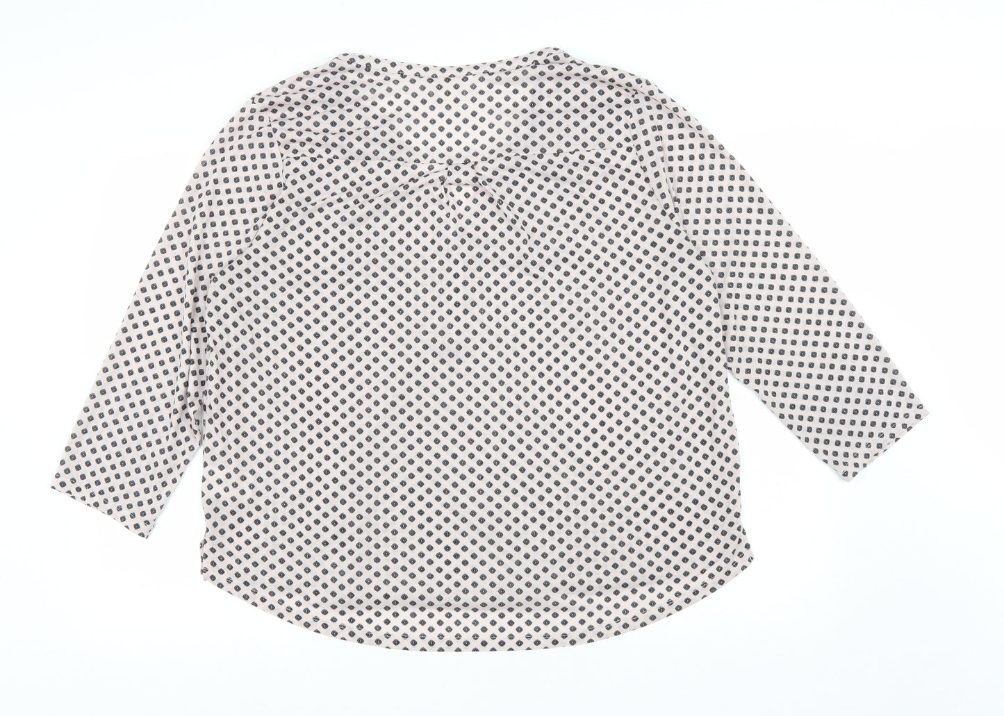 H&M Womens Pink Geometric Polyester Basic Blouse Size XL V-Neck