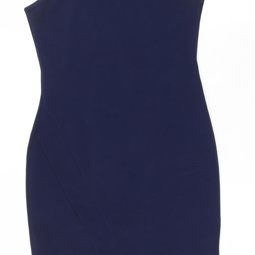River Island Womens Blue Polyester Sheath Size 8 Round Neck Pullover