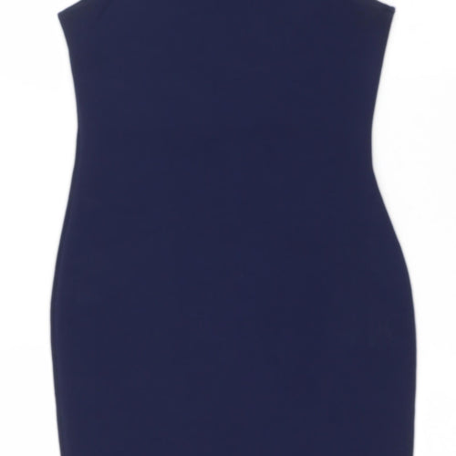 River Island Womens Blue Polyester Sheath Size 8 Round Neck Pullover