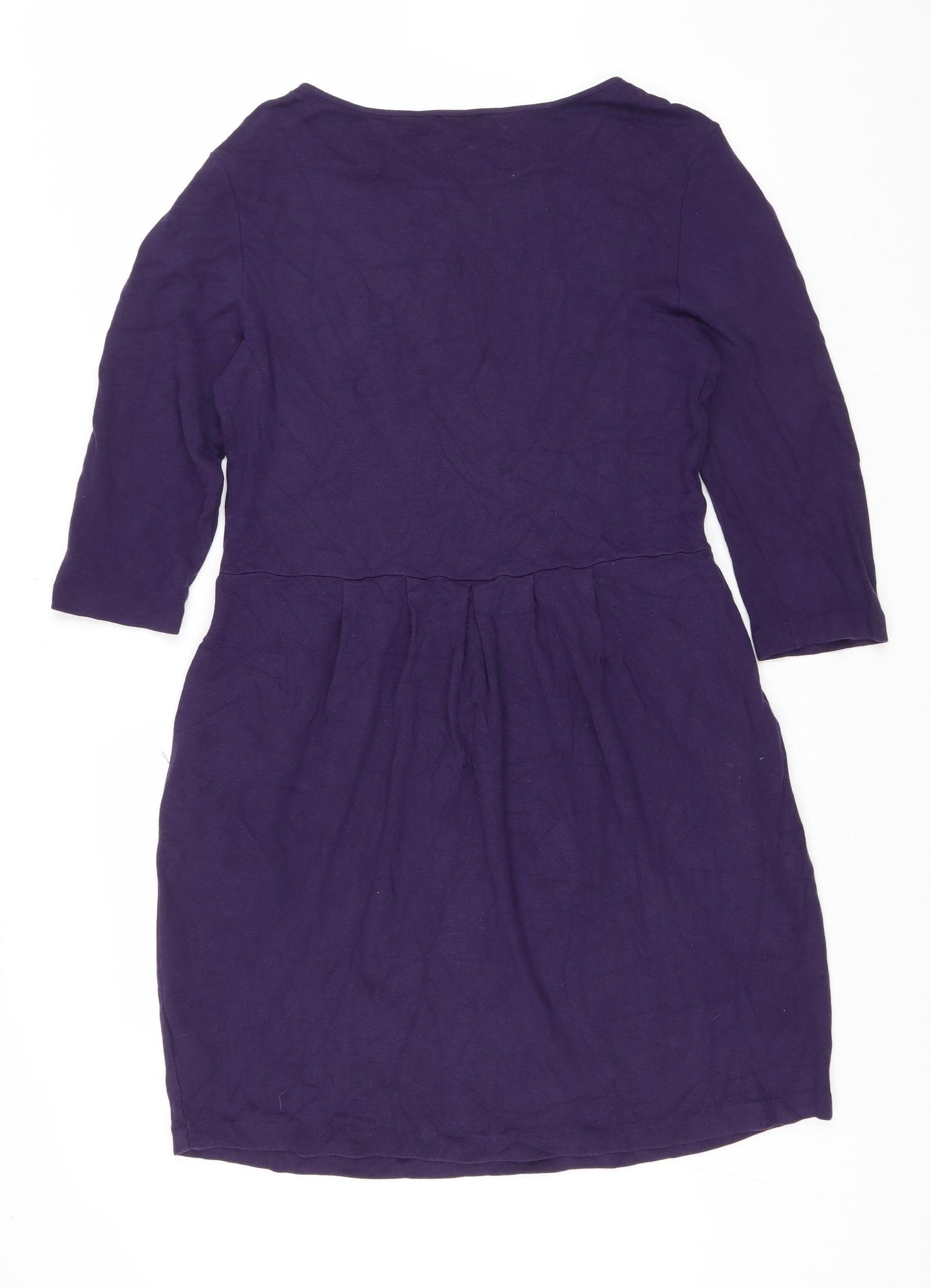 Jaeger Womens Purple Wool Shift Size 16 Scoop Neck Pullover