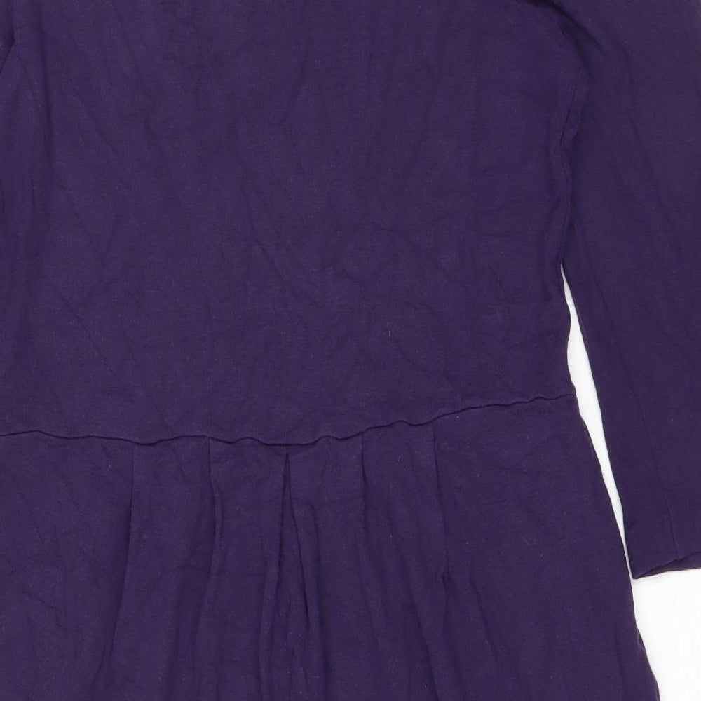 Jaeger Womens Purple Wool Shift Size 16 Scoop Neck Pullover