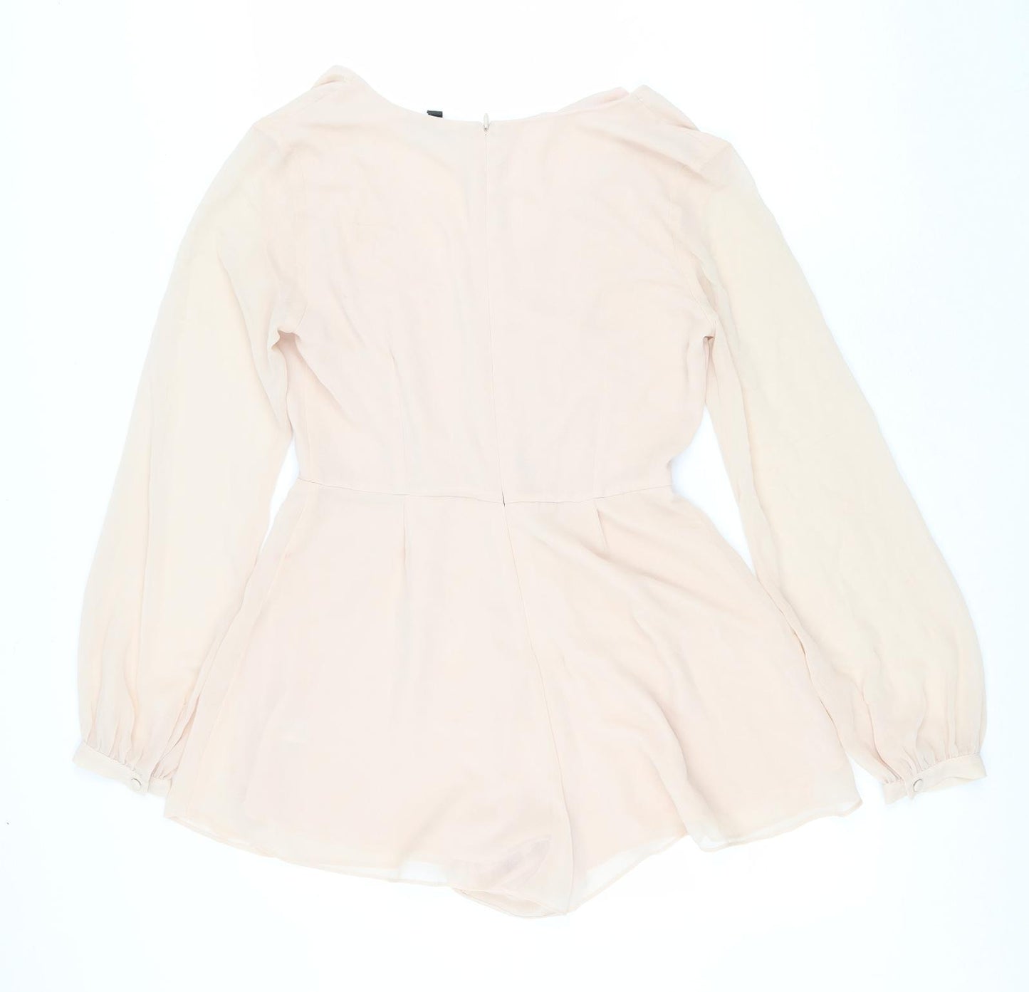 Topshop Womens Pink Polyester Playsuit One-Piece Size 10 Zip