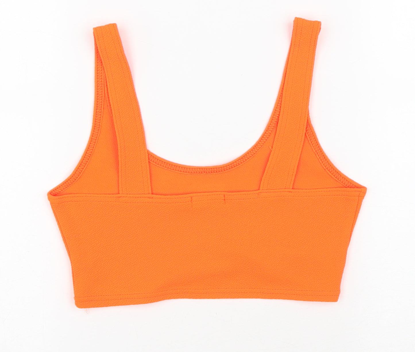 Boohoo Womens Orange Polyester Cropped Tank Size 8 Scoop Neck - Neon
