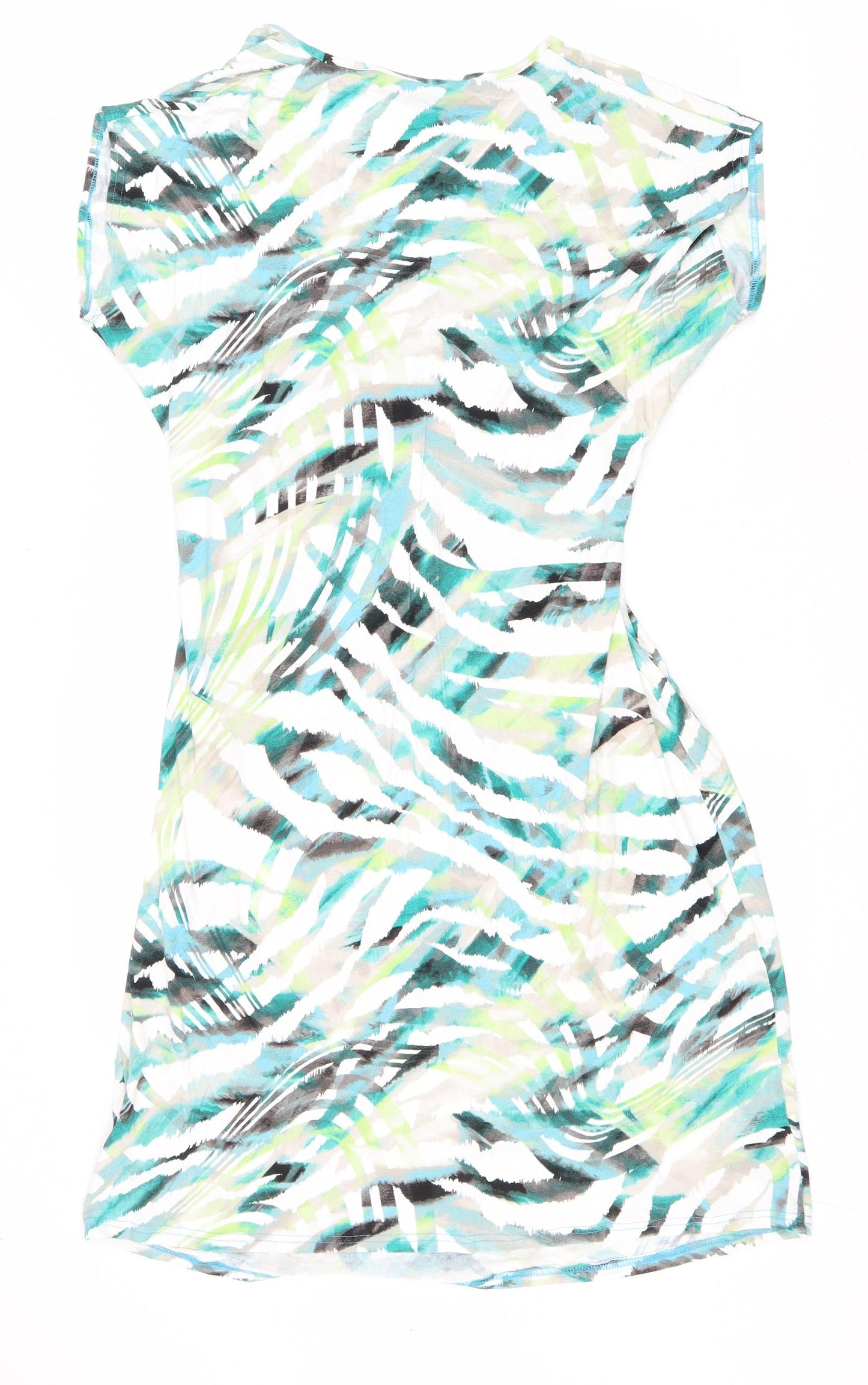 Reflections Womens Multicoloured Geometric Viscose Bodycon Size 18 V-Neck Pullover