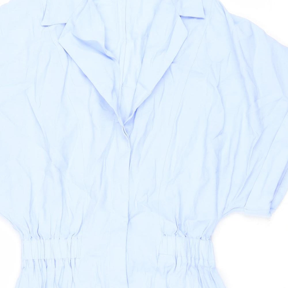 And Other Stories Womens Blue Viscose Shirt Dress Size 6 Collared Button - Elasticated Waist