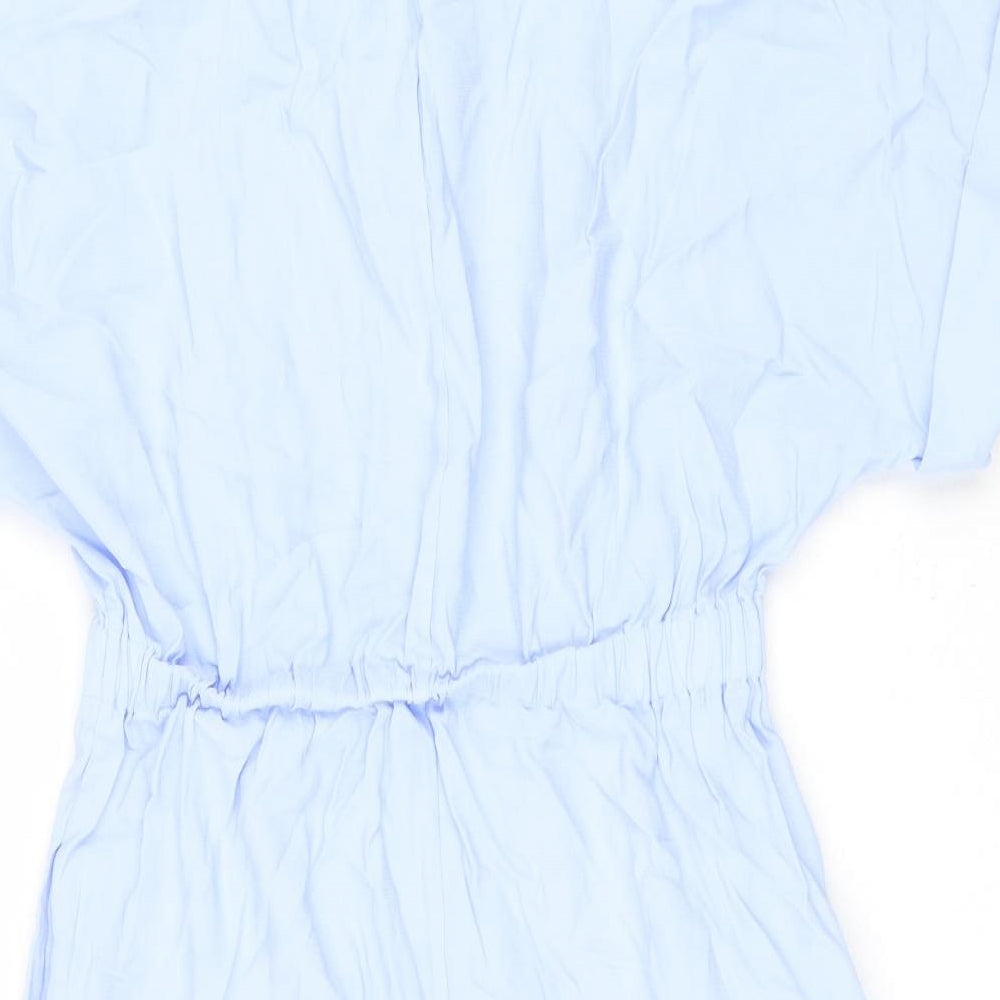 And Other Stories Womens Blue Viscose Shirt Dress Size 6 Collared Button - Elasticated Waist
