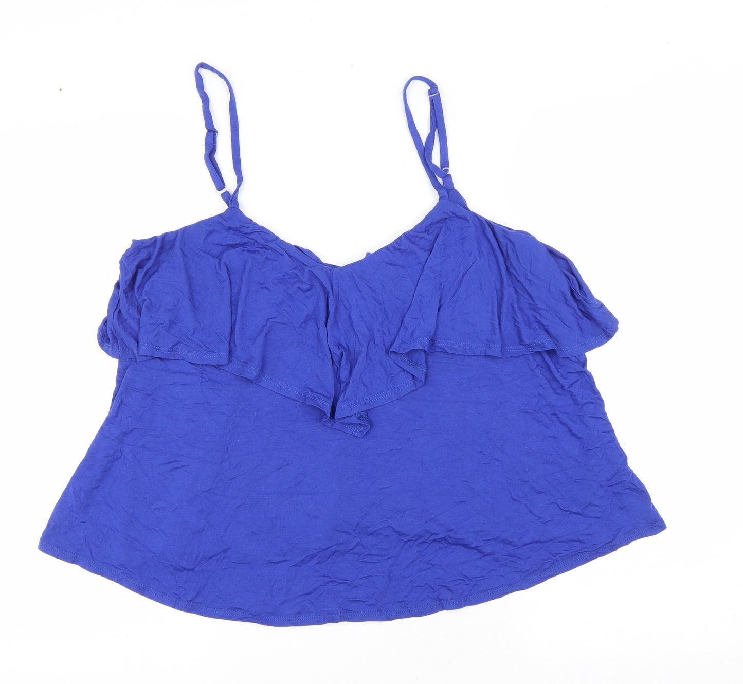 ASOS Womens Blue Viscose Camisole Tank Size 16 V-Neck