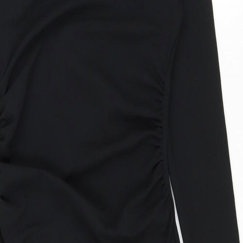 Zara Womens Black Polyester Bodycon Size 6 Round Neck Pullover