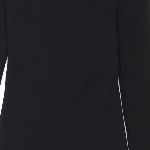 Zara Womens Black Polyester Bodycon Size 6 Round Neck Pullover