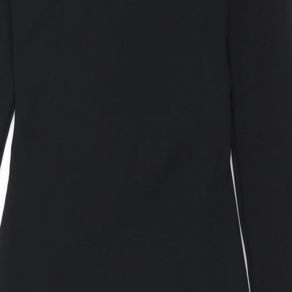 Zara Womens Black Polyester Bodycon Size 6 Round Neck Pullover