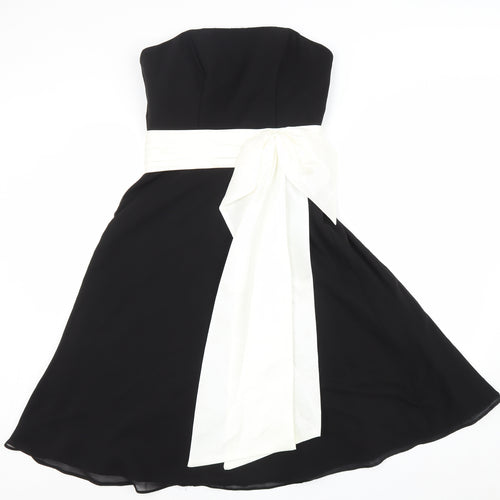 Ebony Rose Womens Black Polyester Fit & Flare Size 12 Sweetheart Zip