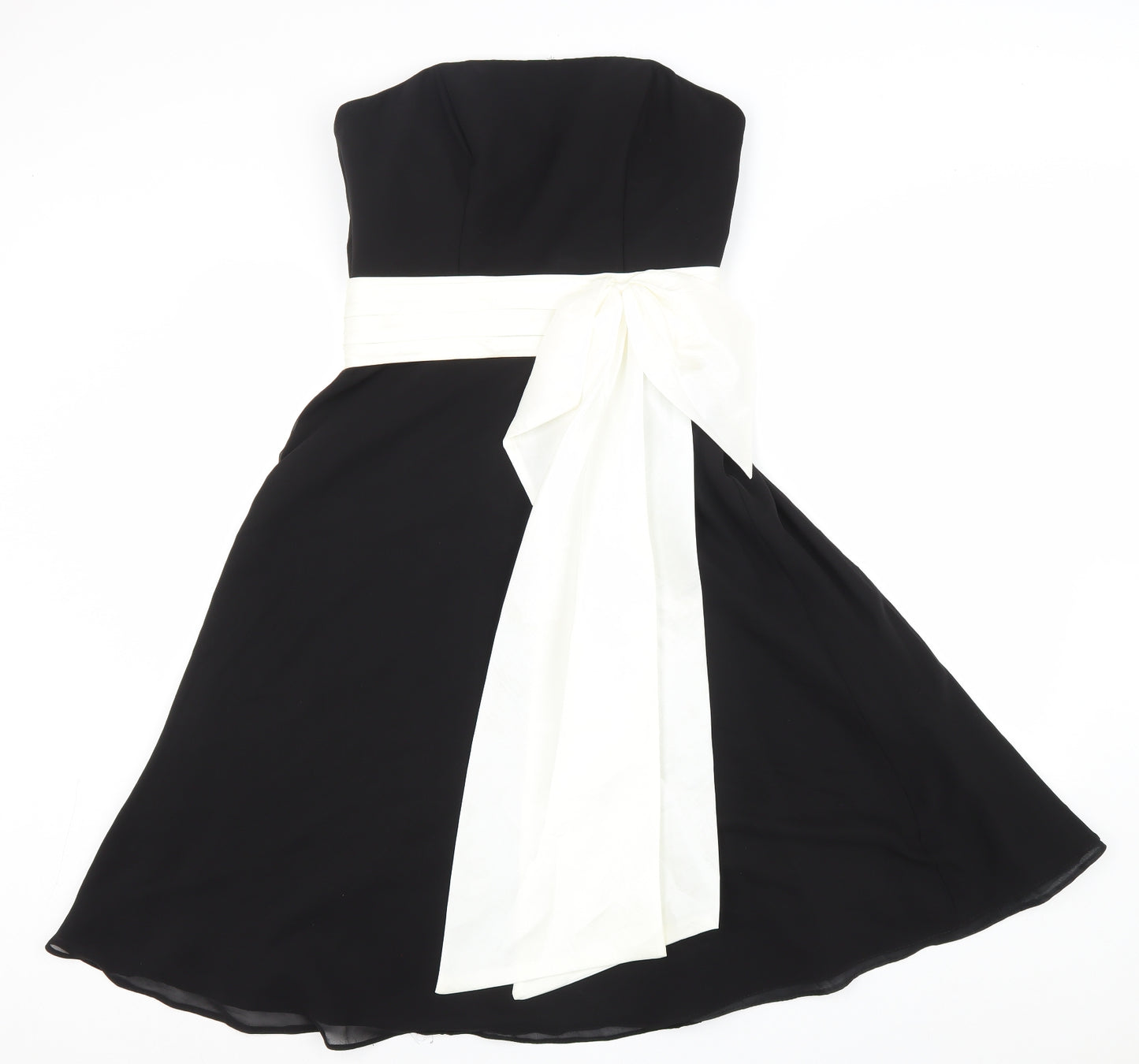 Ebony Rose Womens Black Polyester Fit & Flare Size 12 Sweetheart Zip