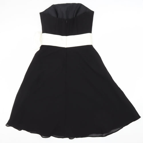 Ebony Rose Womens Black Polyester Fit & Flare Size 12 Sweetheart Zip