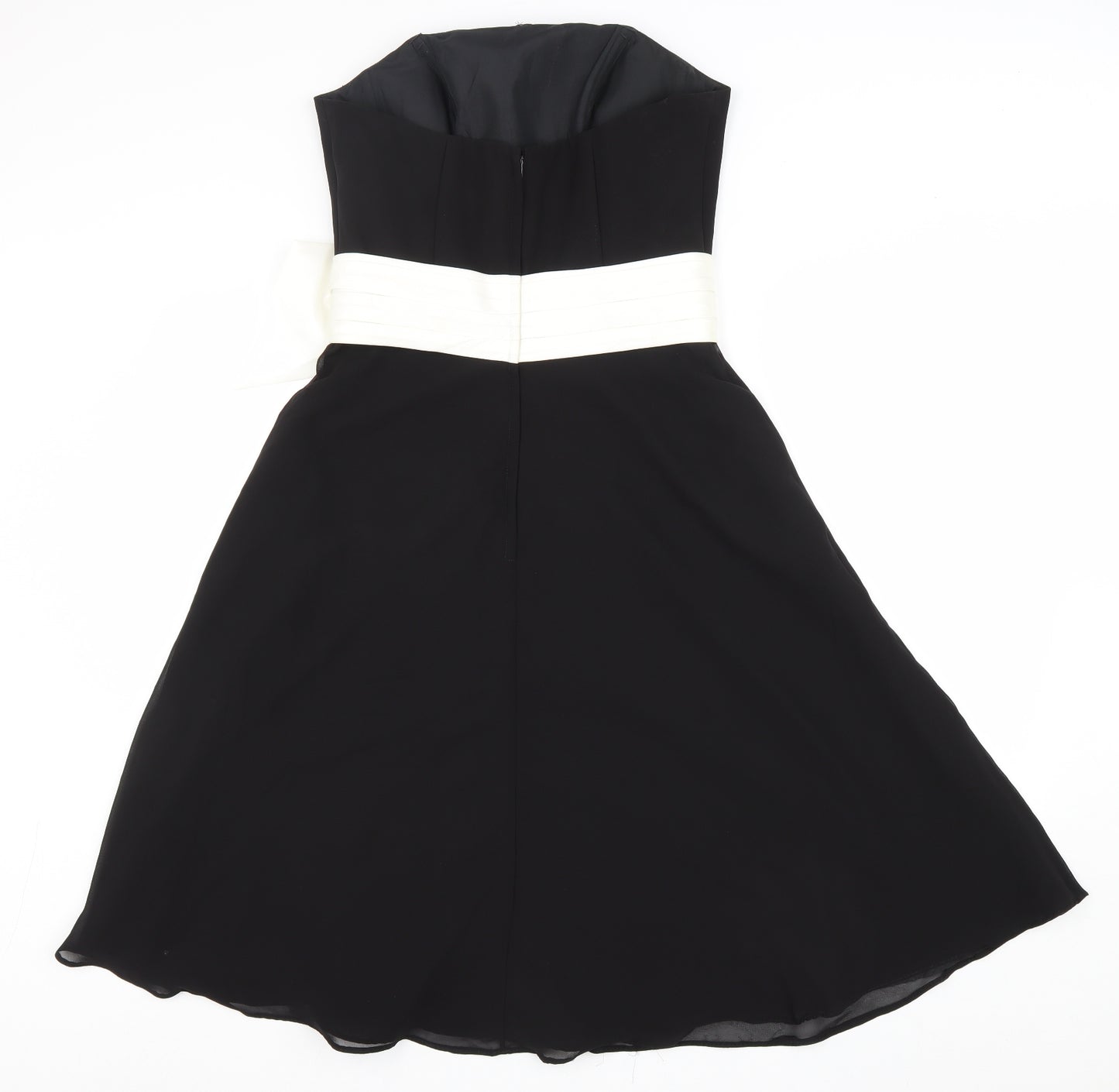 Ebony Rose Womens Black Polyester Fit & Flare Size 12 Sweetheart Zip