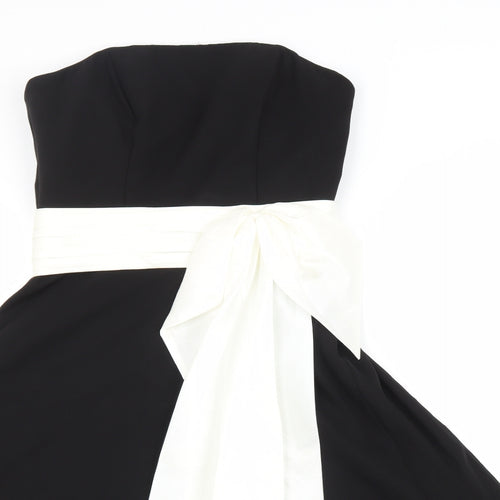 Ebony Rose Womens Black Polyester Fit & Flare Size 12 Sweetheart Zip