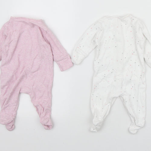 NEXT Girls Pink Geometric Cotton Bodysuit Outfit/Set Size 12 Months Snap - Bunny