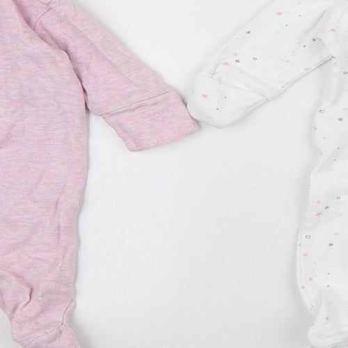 NEXT Girls Pink Geometric Cotton Bodysuit Outfit/Set Size 12 Months Snap - Bunny